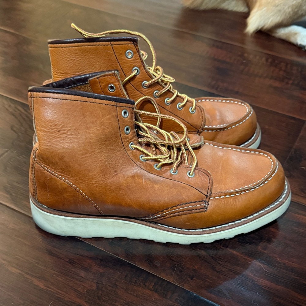 Red Wing Shoes Tan Leather Combat Boots